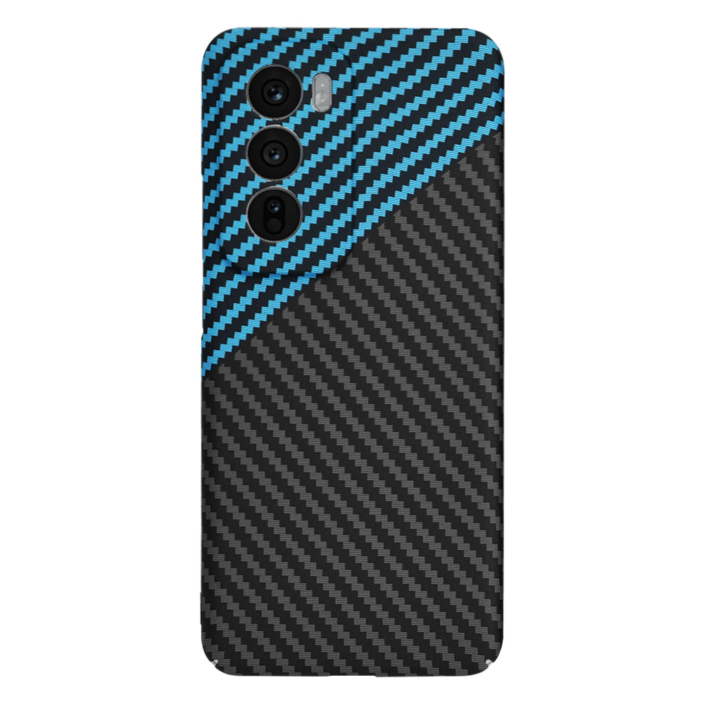 Hoes voor Oppo Reno12, Techsuit, Carbonite FiberShell, Zwart Blauw