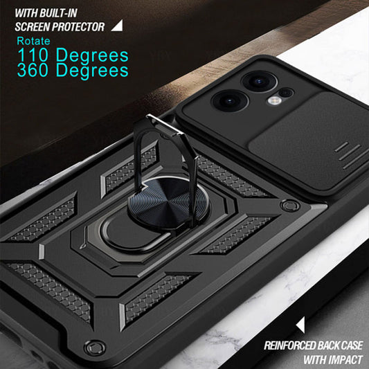 Hoesje voor Oppo Reno13 FS 5G / Reno13 F 4G / Reno13 F, Techsuit, CamShield, Zwart