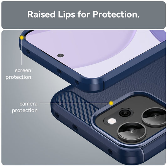 Telefoonhoesje voor Oppo Reno14 FS 5G / Reno14 F, Techsuit, Carbon, Blauw