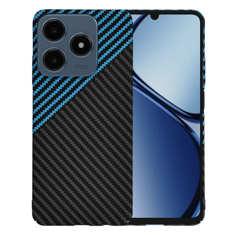 Hoes voor Realme C63 / C61, Techsuit, Carbonite FiberShell, Zwart Blauw