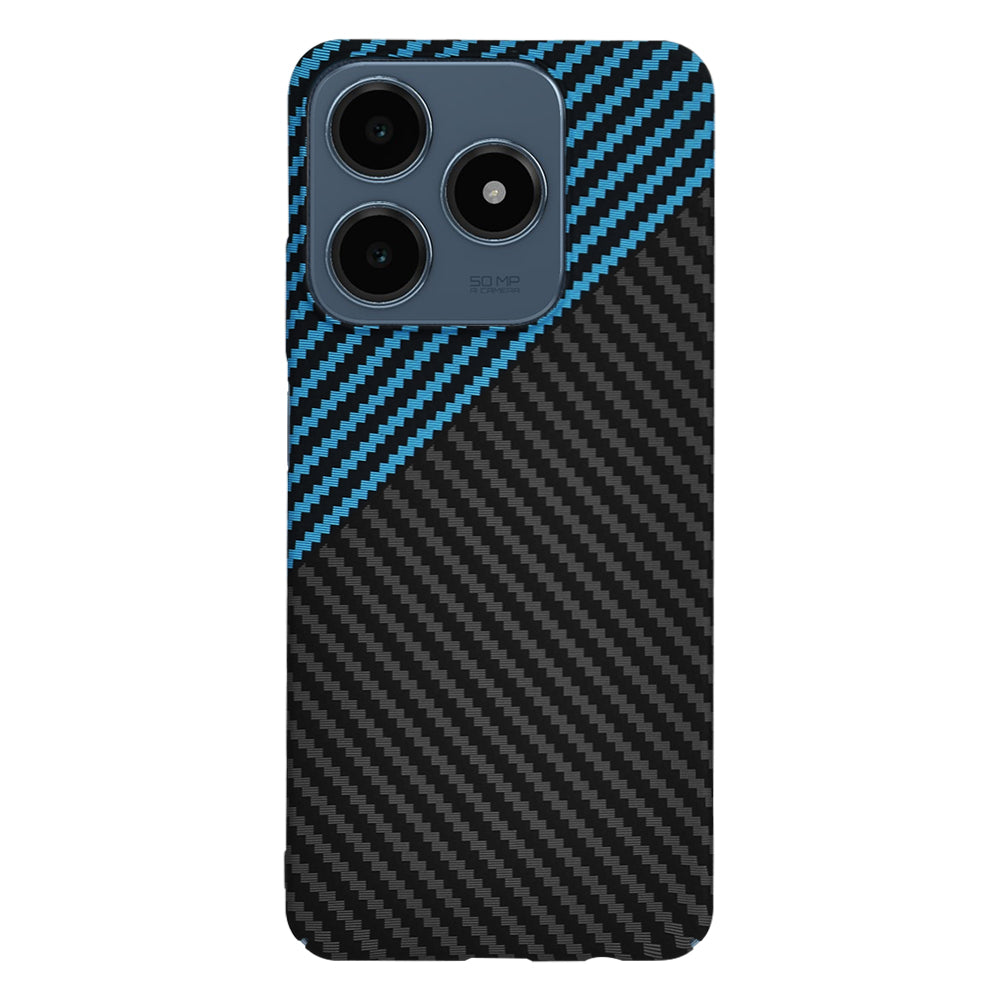 Hoes voor Realme C63 / C61, Techsuit, Carbonite FiberShell, Zwart Blauw
