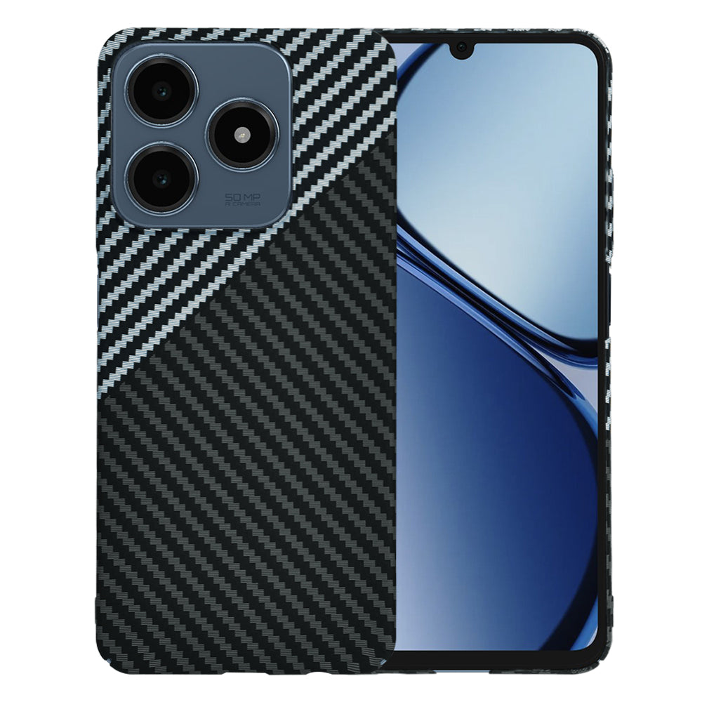 Hoes voor Realme C63 / C61, Techsuit, Carbonite FiberShell, Zwart Grijs
