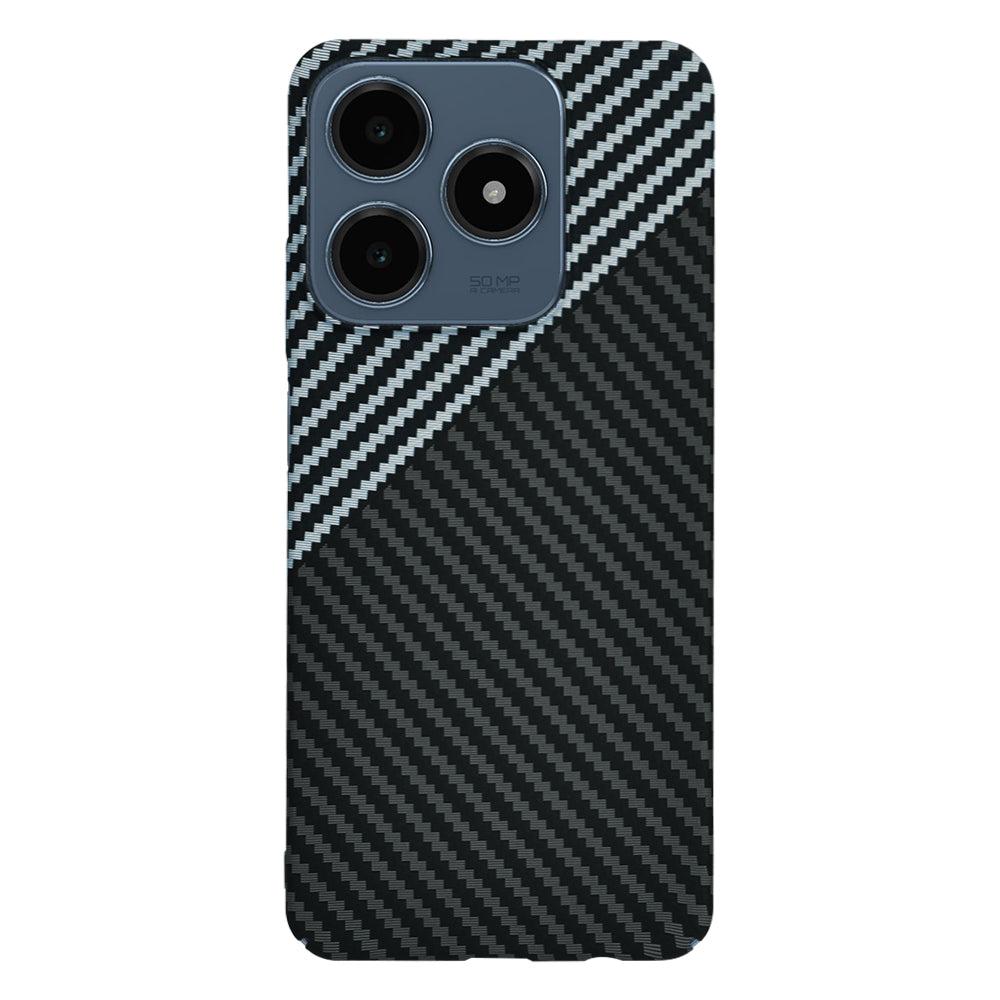 Hoes voor Realme C63 / C61, Techsuit, Carbonite FiberShell, Zwart Grijs