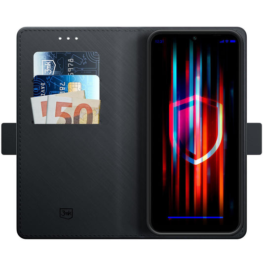 Hoesje voor Samsung Galaxy A16 5G A166 / A16 4G A165, 3MK, Portemonnee, Zwart