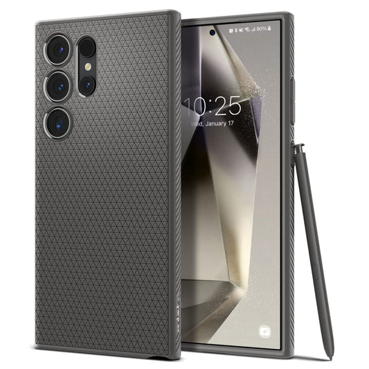 Tasje voor Samsung Galaxy S24 Ultra S928, Spigen, Liquid Air, Grijs