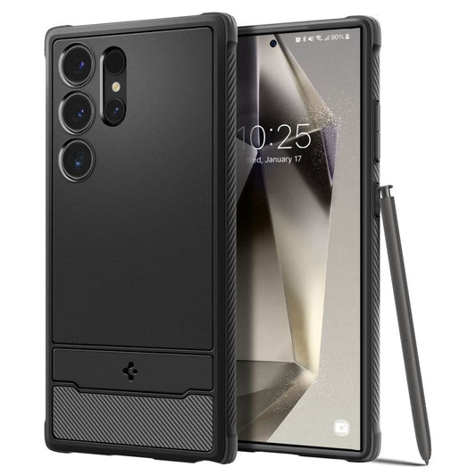 Hoesje voor Samsung Galaxy S24 Ultra S928, Spigen, Rugged Armour, zwart ACS07286
