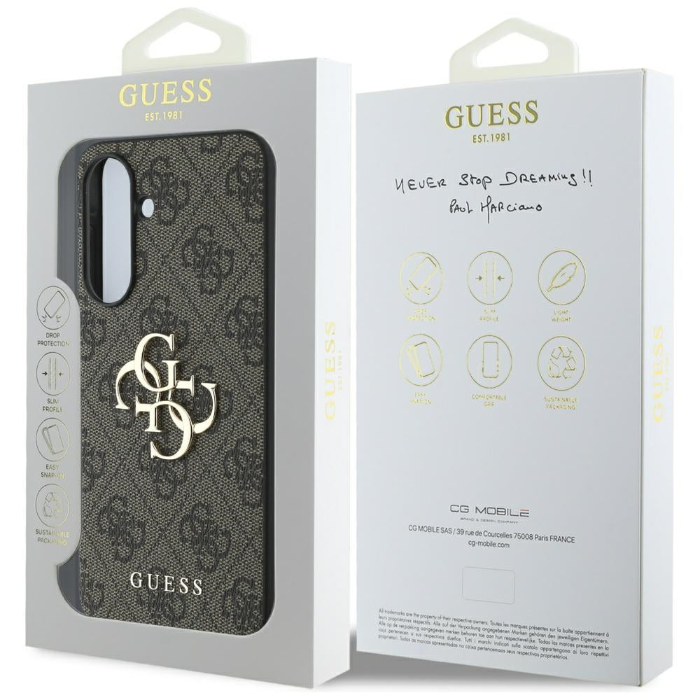 Case for Samsung Galaxy A36 A366, Guess, 4G Big Logo, Brown