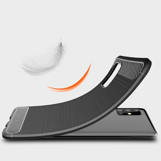 Hoes voor Samsung Galaxy A51 A515, Techsuit, Carbon, Zwart
