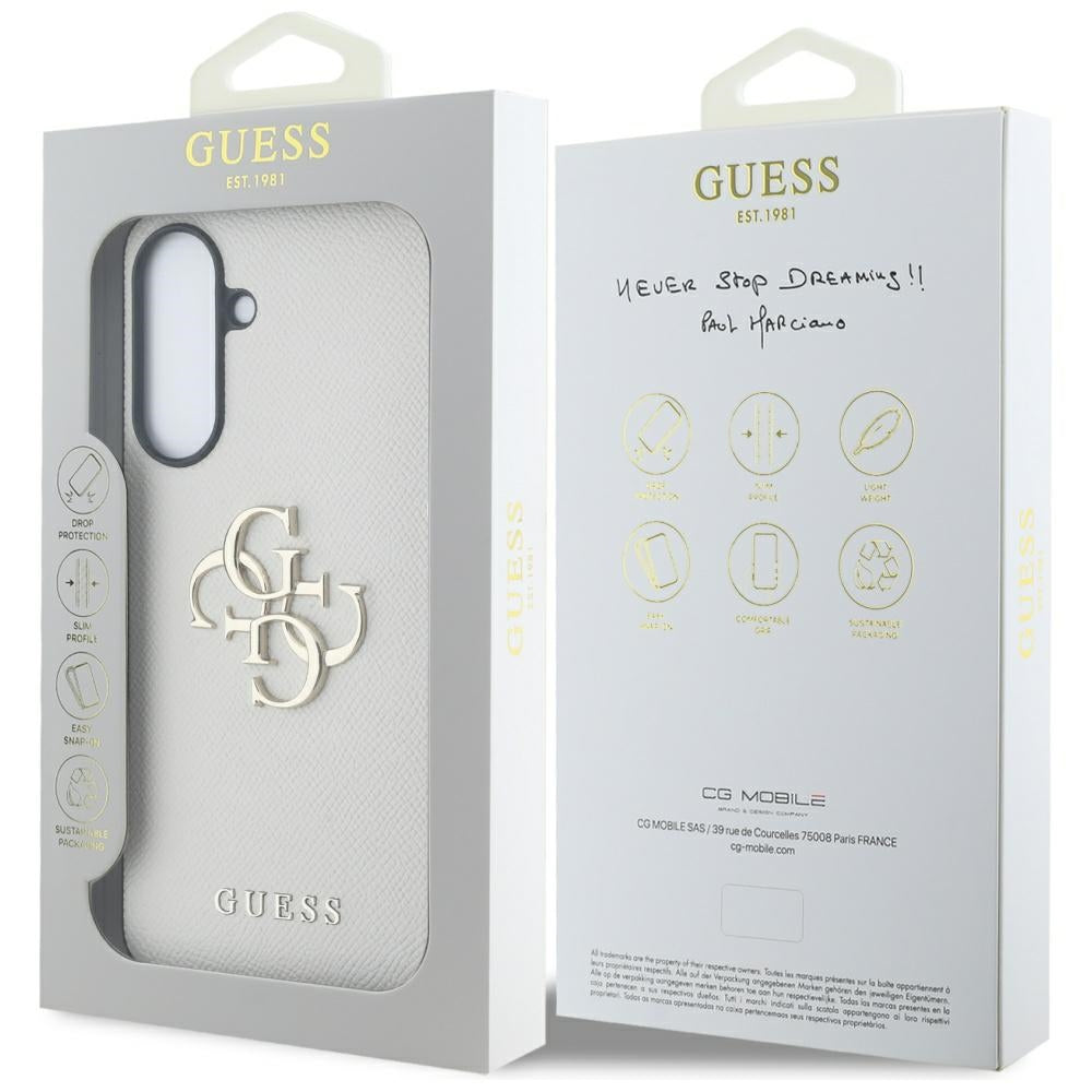 Hoes voor Samsung Galaxy A56 A566, Guess, 4G Grained Big and Classic Logo, Beige