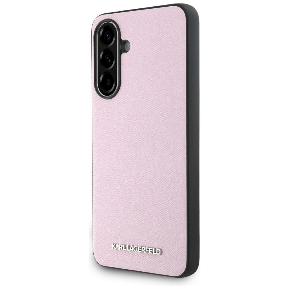 Case for Samsung Galaxy A56 A566, Karl Lagerfeld, Saffiano Metal Logo, Pink