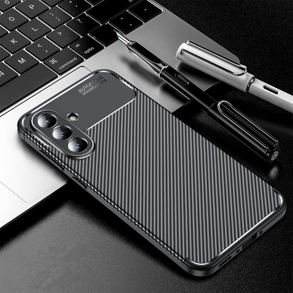 Hoes voor Samsung Galaxy A57 5G, Techsuit, CarbonFiber, Zwart