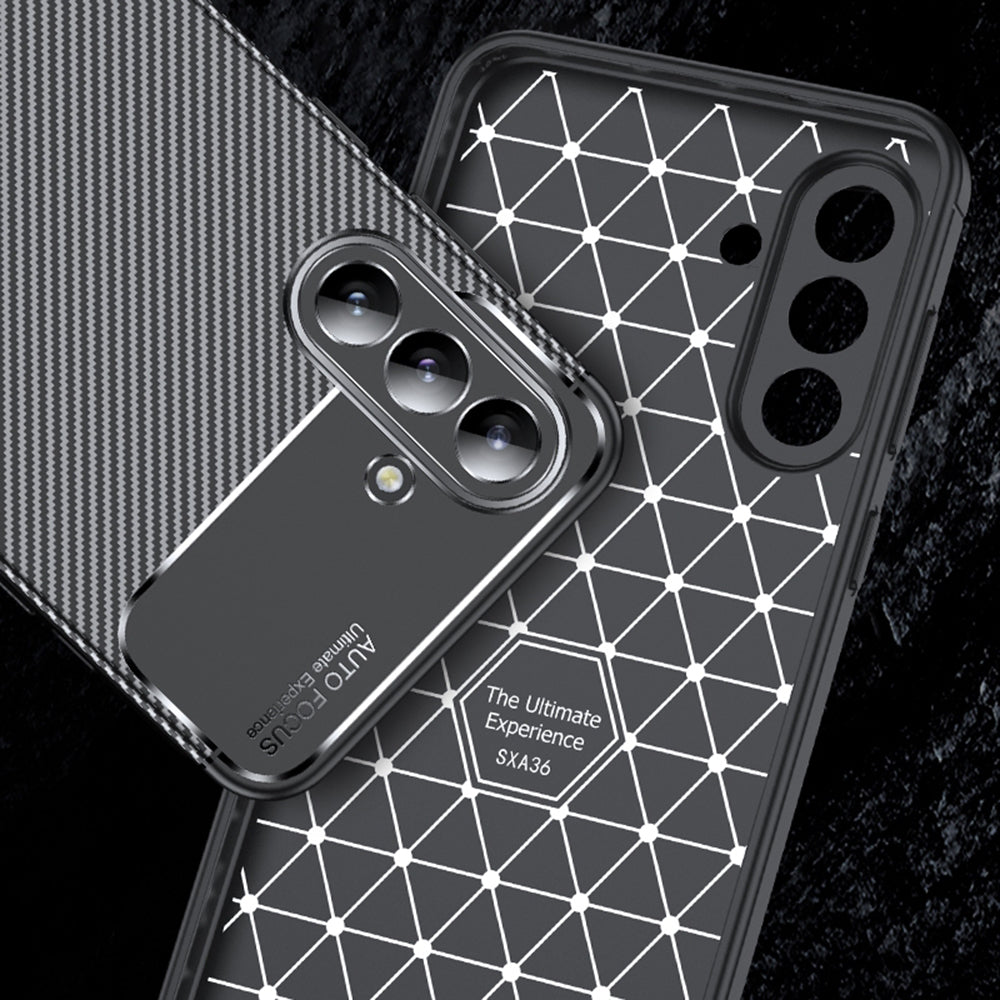 Hoes voor Samsung Galaxy A57 5G, Techsuit, CarbonFiber, Zwart