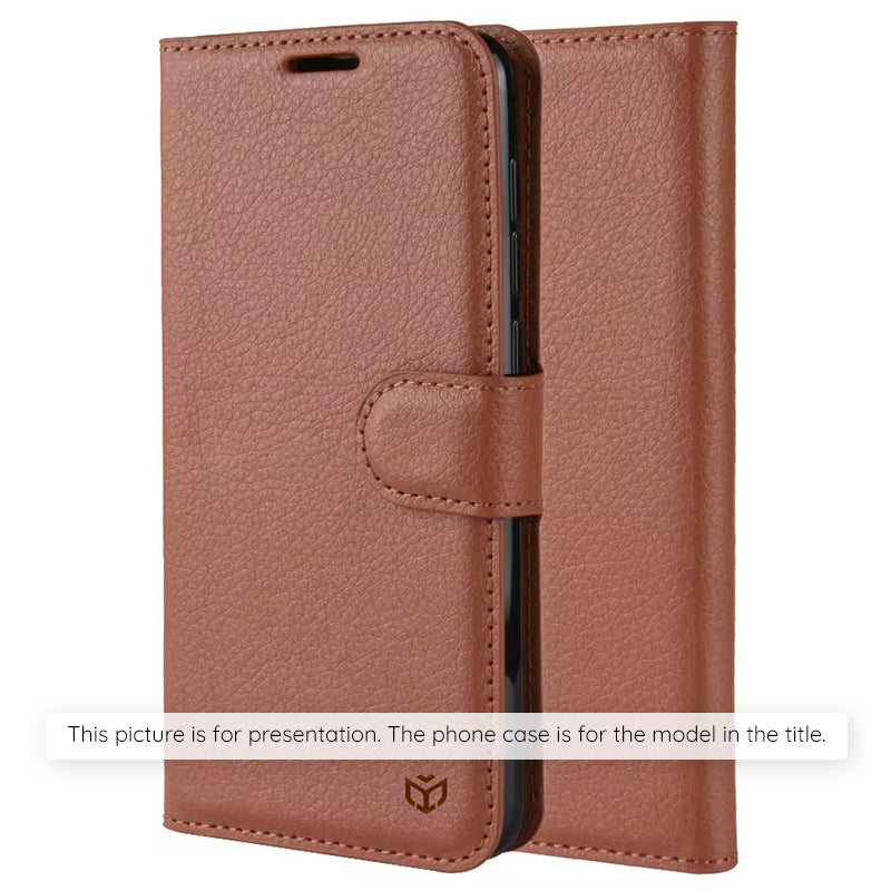 Case for Samsung Galaxy A57 5G, Techsuit, Leather Folio, Brown