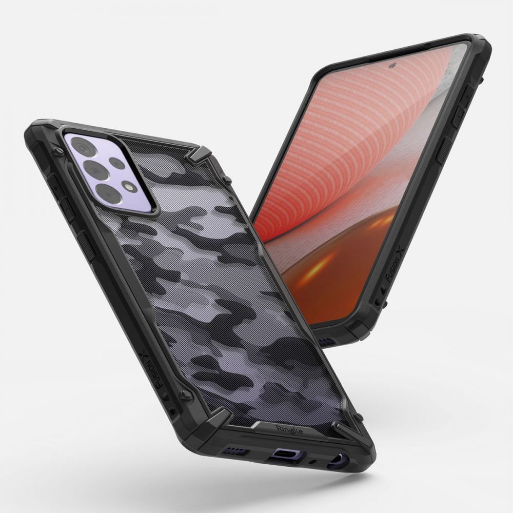 Hoesje voor Samsung Galaxy A72 A725 / A72 5G A726, Ringke, Fusion X Design, Camouflage