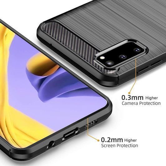 Hoes voor Samsung Galaxy S20 5G G981 / S20 G980, Techsuit, Carbon, Zwart