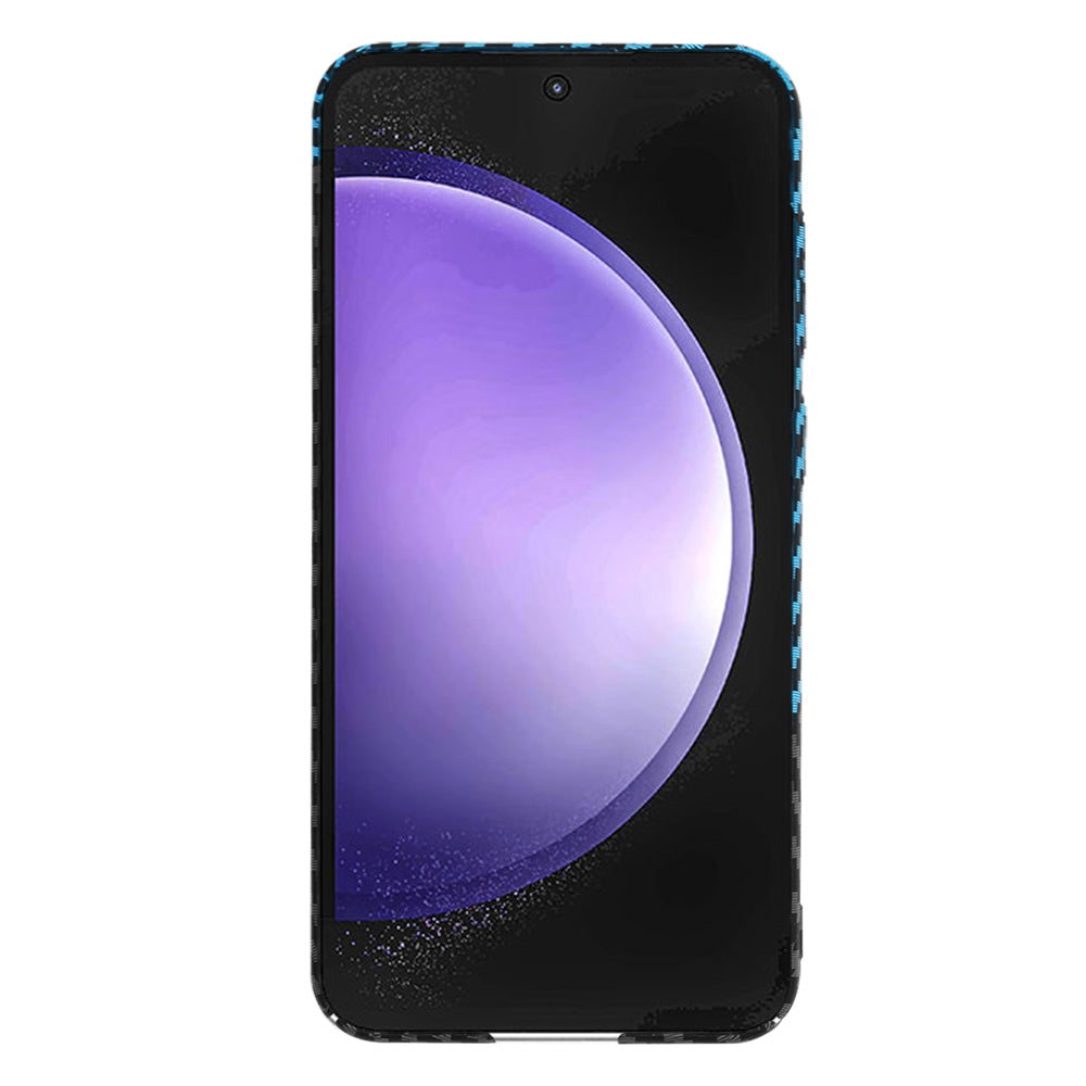 Hoes voor Samsung Galaxy S23 FE S711, Techsuit, Carbonite FiberShell, Zwart Blauw