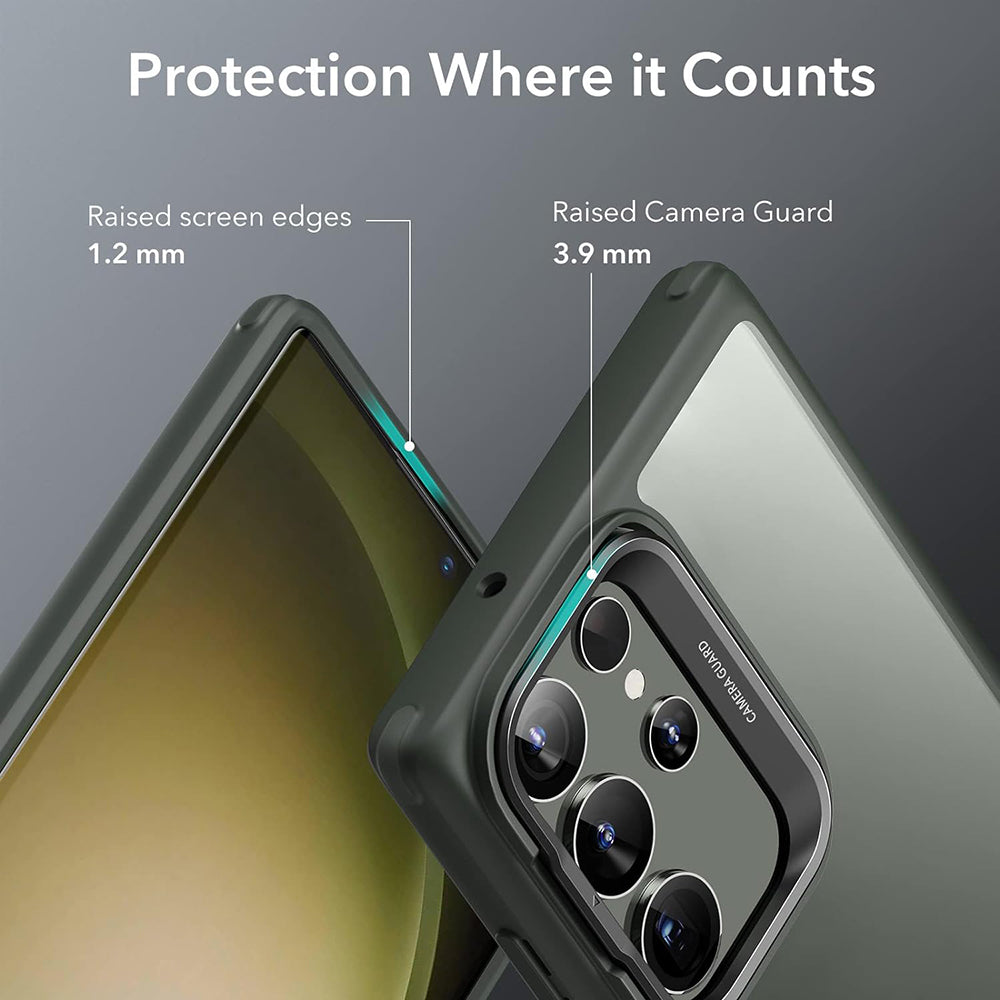 Case for Samsung Galaxy S23 Ultra S918, ESR, Classic Kickstand, Transparent Green