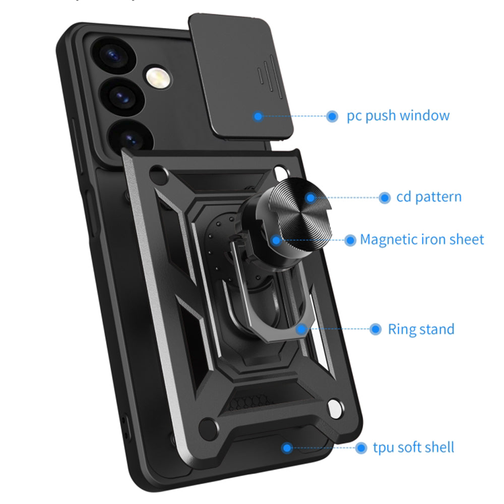 Case for Samsung Galaxy S24 FE S721, Techsuit, CamShield, Black