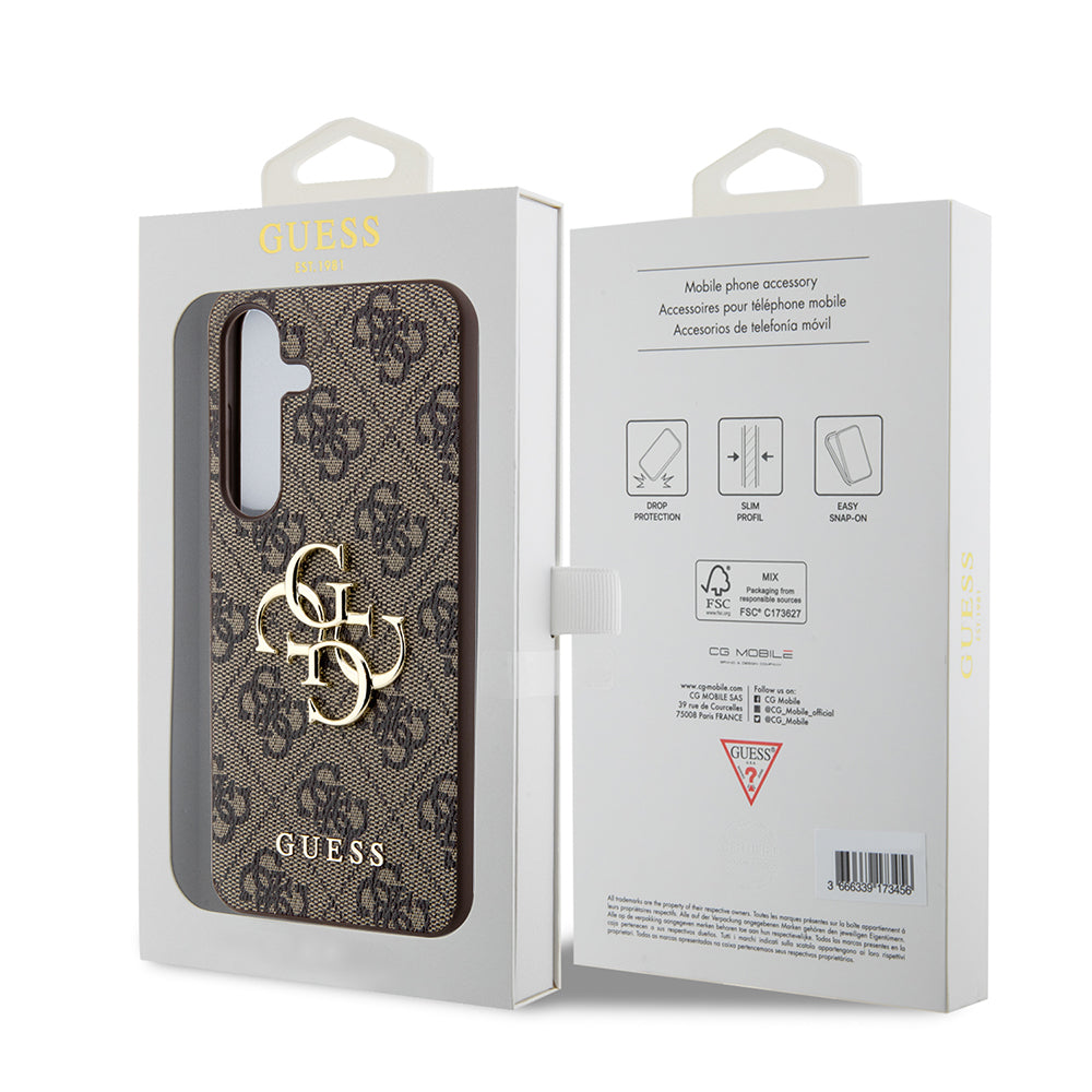 Hoes voor Samsung Galaxy S24+ S926, Guess, 4G Big Logo, Bruin