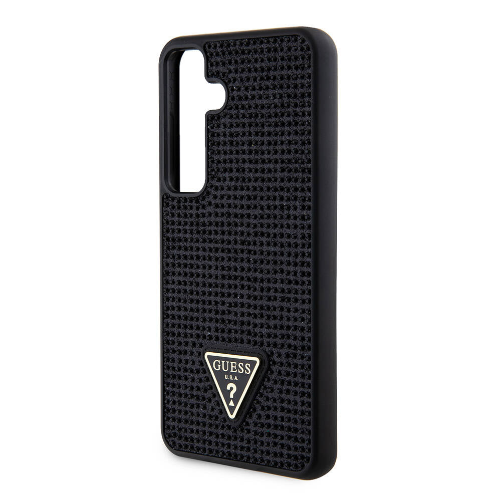Hoes voor Samsung Galaxy S24+ S926, Guess, Rhinestone Triangle Logo, Zwart