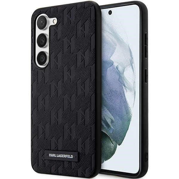 Hoes voor Samsung Galaxy S24+ S926, Karl Lagerfeld, Saffiano Monogram Metal Logo, Zwart