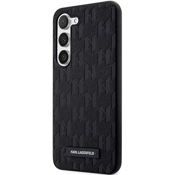 Hoes voor Samsung Galaxy S24+ S926, Karl Lagerfeld, Saffiano Monogram Metal Logo, Zwart