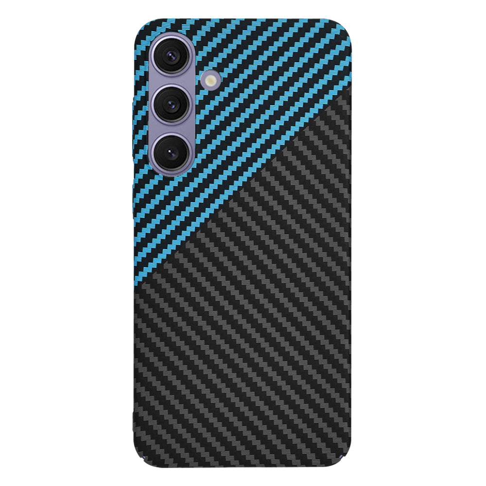 Hoes voor Samsung Galaxy S24+ S926, Techsuit, Carbonite FiberShell, Zwart Blauw