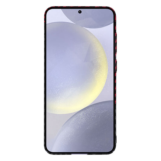 Hoes voor Samsung Galaxy S24+ S926, Techsuit, Carbonite FiberShell, Zwart Rood