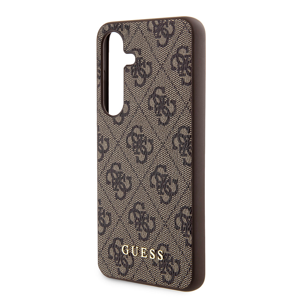 Hoes voor Samsung Galaxy S24 S921, Guess, 4G Metal Gold Logo, Bruin