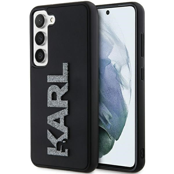 Hoes voor Samsung Galaxy S24 S921, Karl Lagerfeld, 3D Rubber Glitter Logo, Zwart
