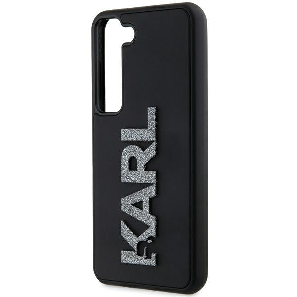 Hoes voor Samsung Galaxy S24 S921, Karl Lagerfeld, 3D Rubber Glitter Logo, Zwart