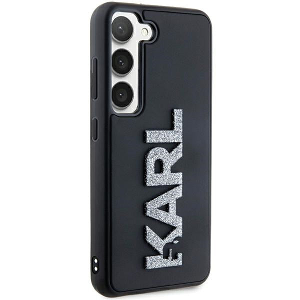 Hoes voor Samsung Galaxy S24 S921, Karl Lagerfeld, 3D Rubber Glitter Logo, Zwart
