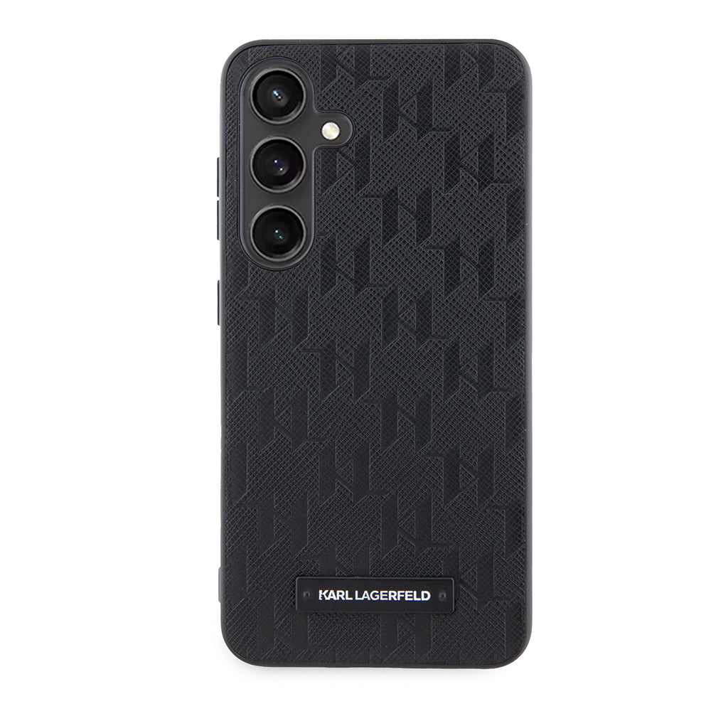 Hoes voor Samsung Galaxy S24 S921, Karl Lagerfeld, Saffiano Mono Metal Logo, Zwart