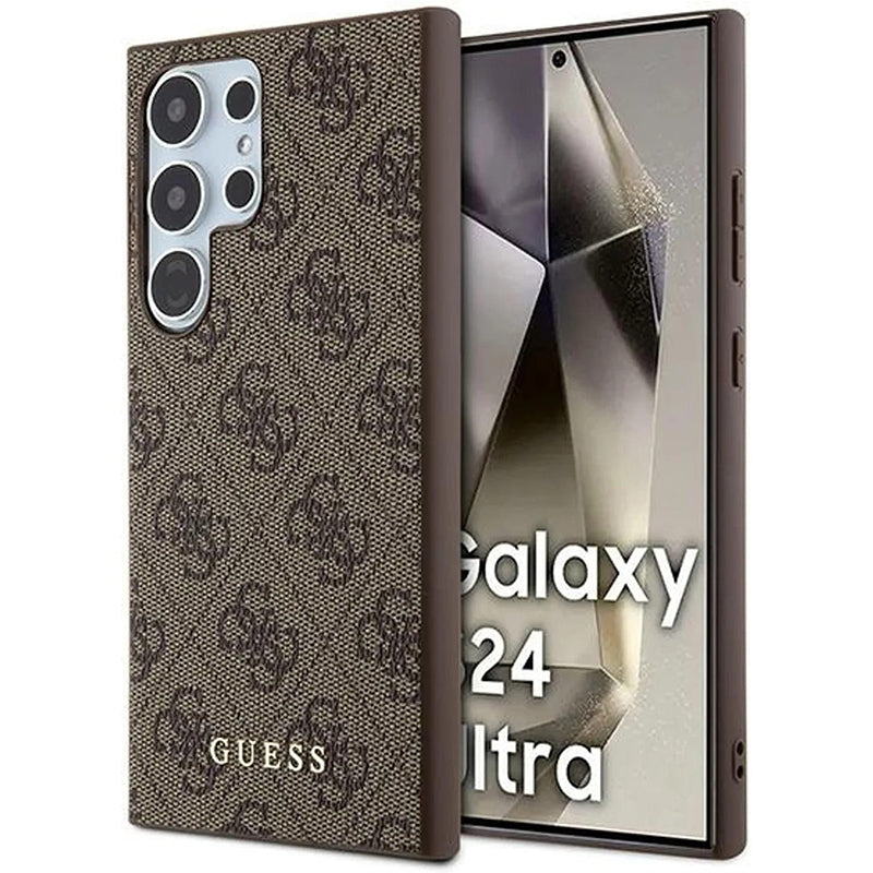 Hoes voor Samsung Galaxy S24 Ultra S928, Guess, 4G Metal Gold Logo, Bruin