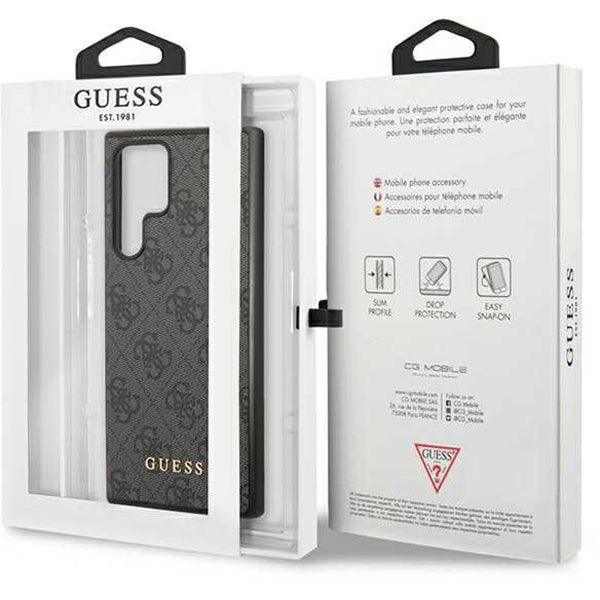 Hoes voor Samsung Galaxy S24 Ultra S928, Guess, 4G Metal Gold Logo, Zwart
