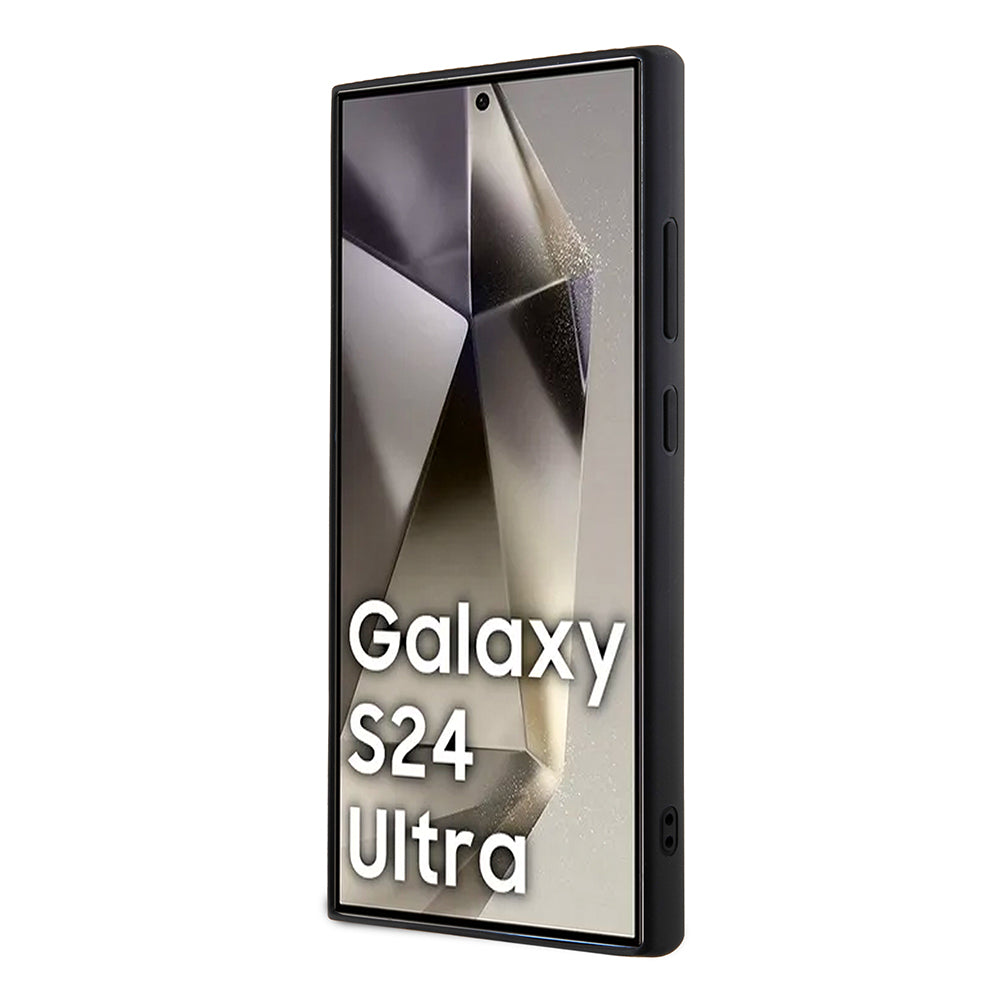 Hoes voor Samsung Galaxy S24 Ultra S928, Karl Lagerfeld, Rhinestone Metal Plate, Zwart