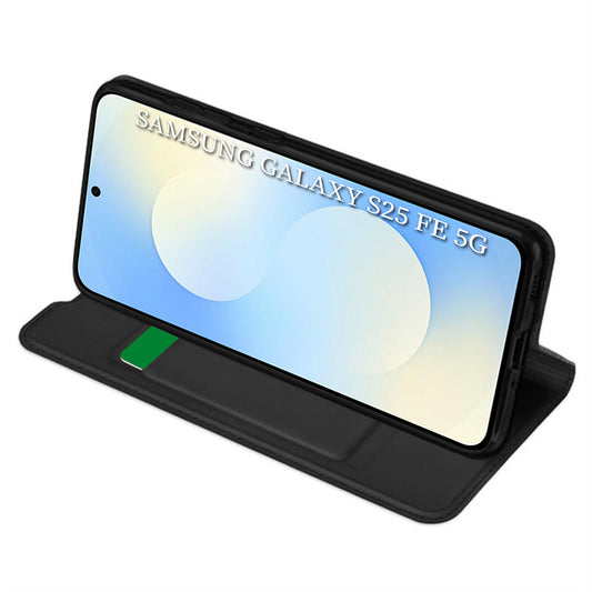 Hoes voor Samsung Galaxy S25 FE, Techsuit, Magskin Book, Zwart