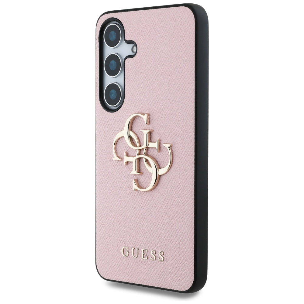 Case for Samsung Galaxy S25+ S936, Guess, 4G Grained Big and Classic Logo, Pink