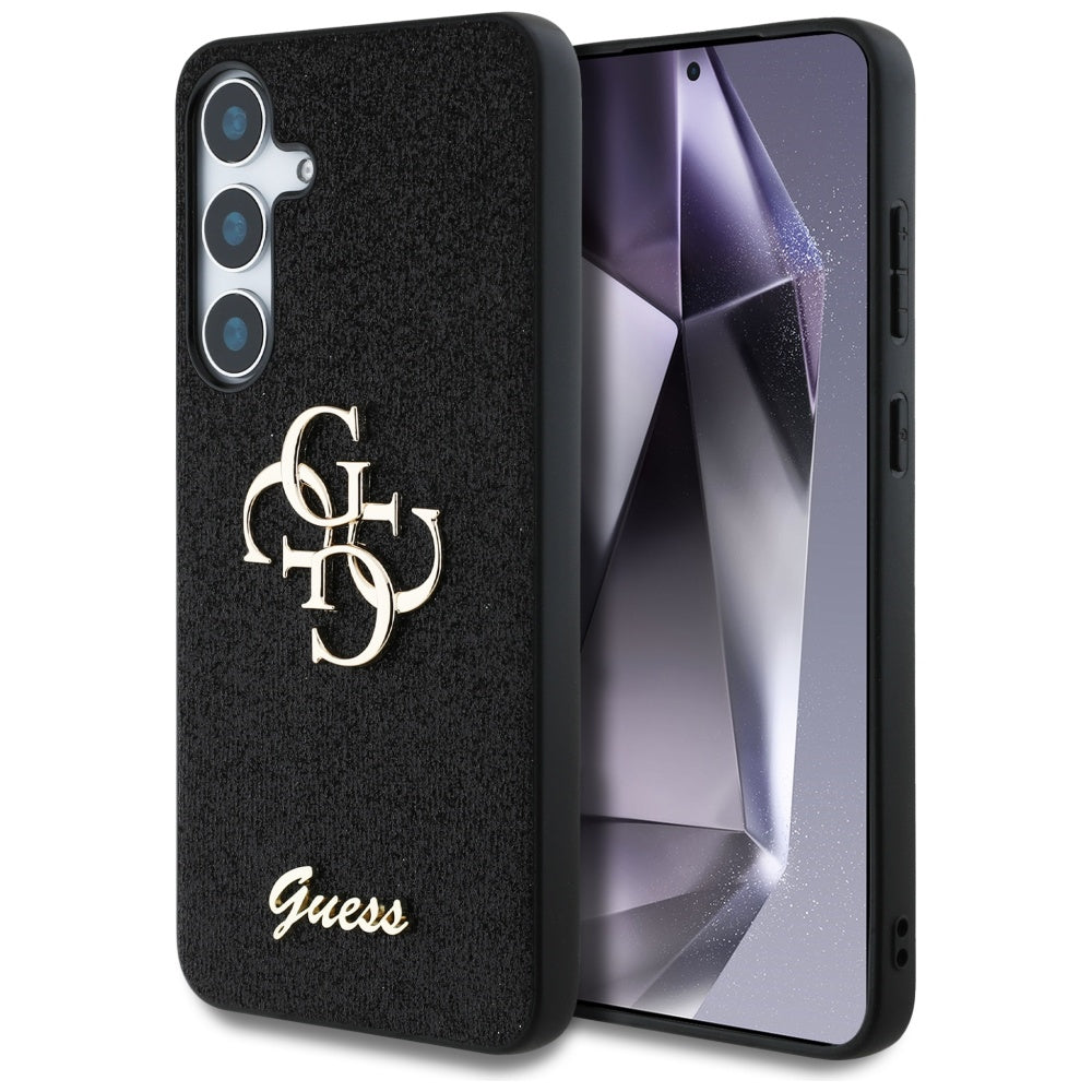 Case for Samsung Galaxy S25+ S936, Guess, Glitter Big 4G Script, Black