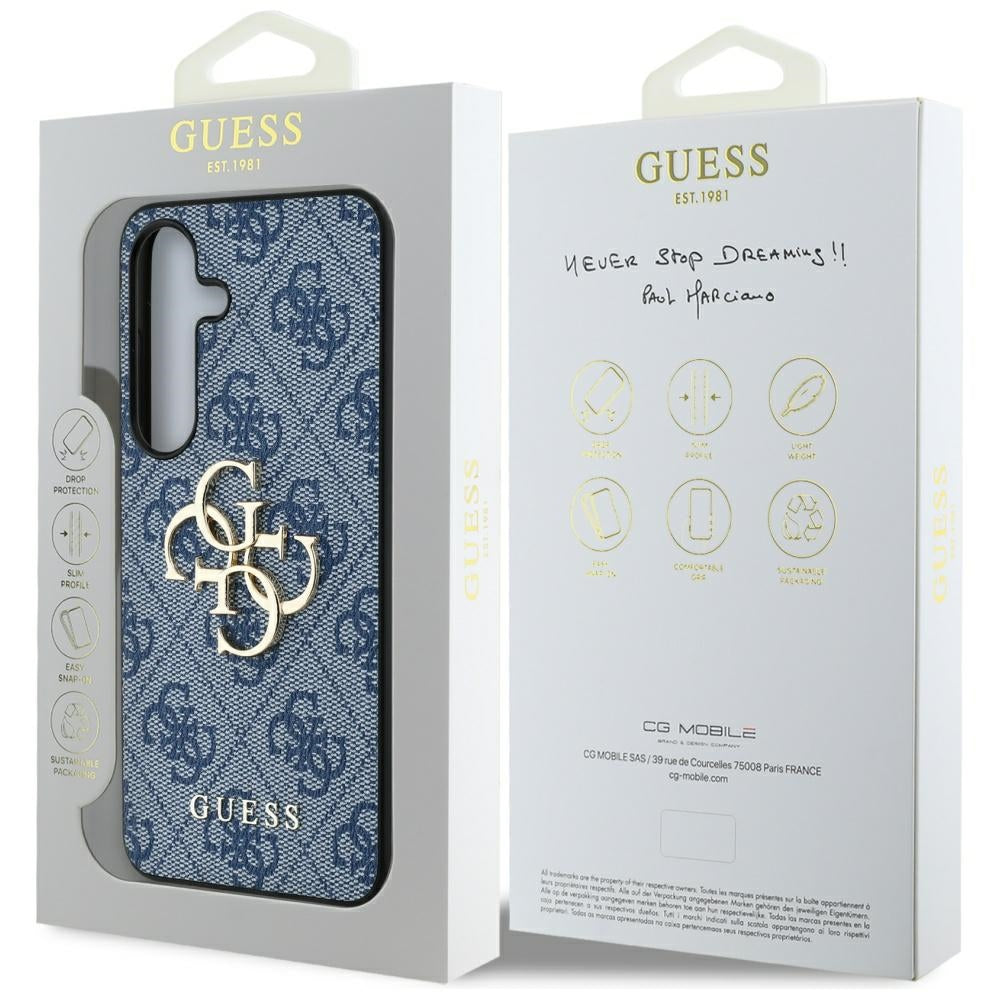 Hoes voor Samsung Galaxy S25 S931, Guess, 4G Big Logo, Blauw