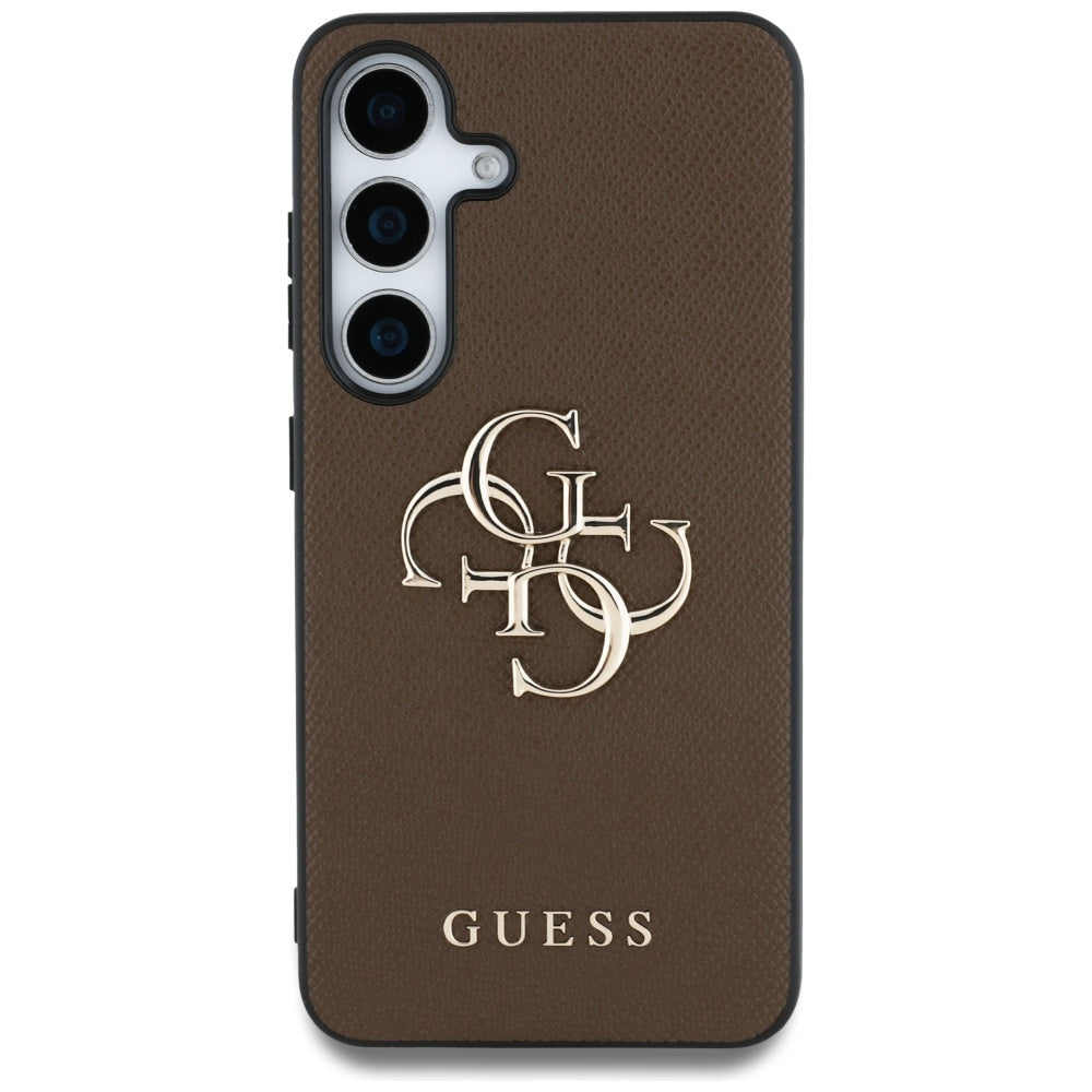 Hoes voor Samsung Galaxy S25 S931, Guess, 4G Grained Big and Classic Logo, Bruin