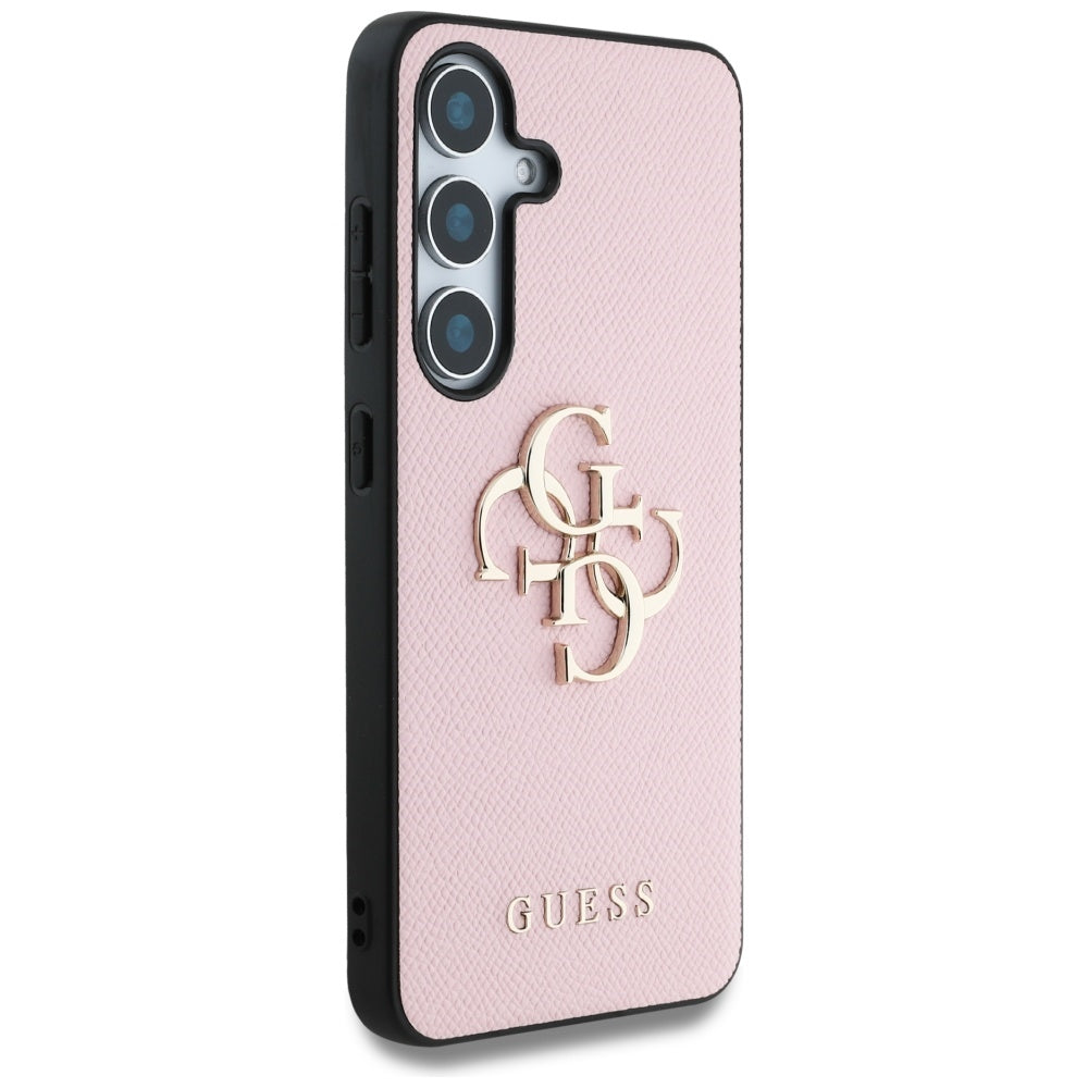 Hoes voor Samsung Galaxy S25 S931, Guess, 4G Grained Big and Classic Logo, Roze
