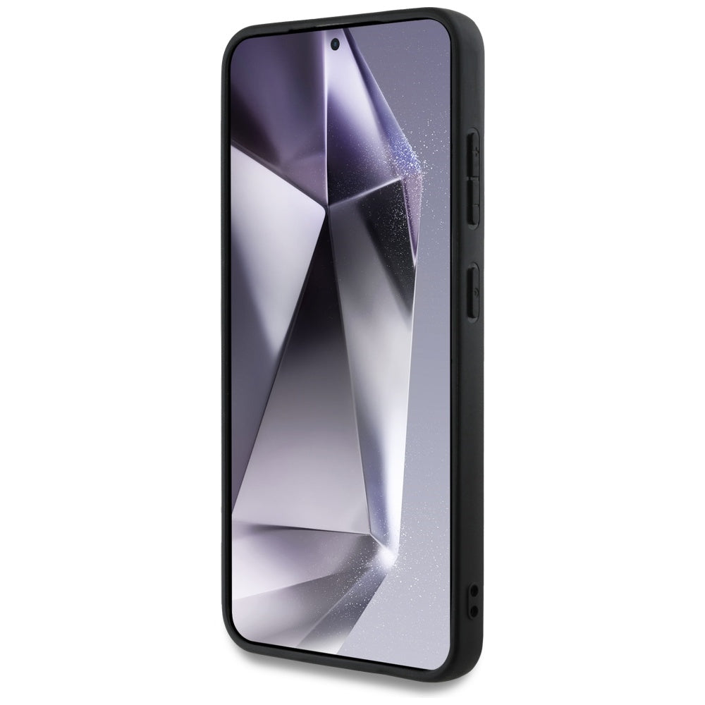 Hoes voor Samsung Galaxy S25 S931, Guess, Grained Hot Stamp 4G Triangle, Roze