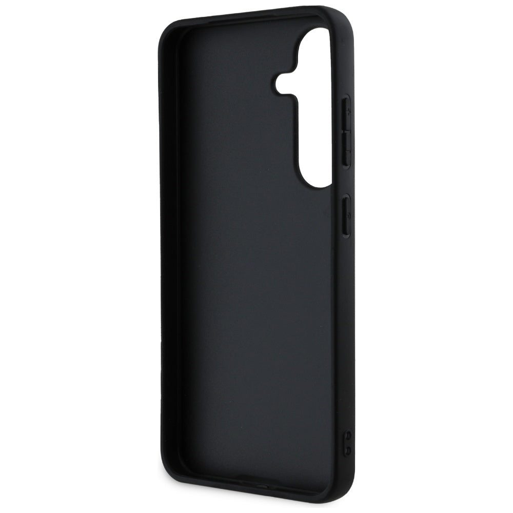 Hoes voor Samsung Galaxy S25 S931, Guess, Grained Hot Stamp 4G Triangle, Roze