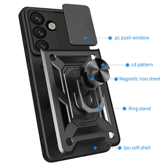 Hoes voor Samsung Galaxy S25 S931, Techsuit, CamShield, Zwart