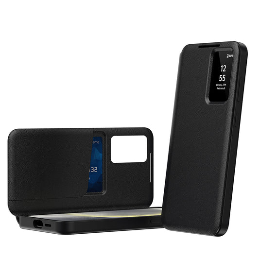Hoes voor Samsung Galaxy S25 S931, Techsuit, SmartView, Zwart