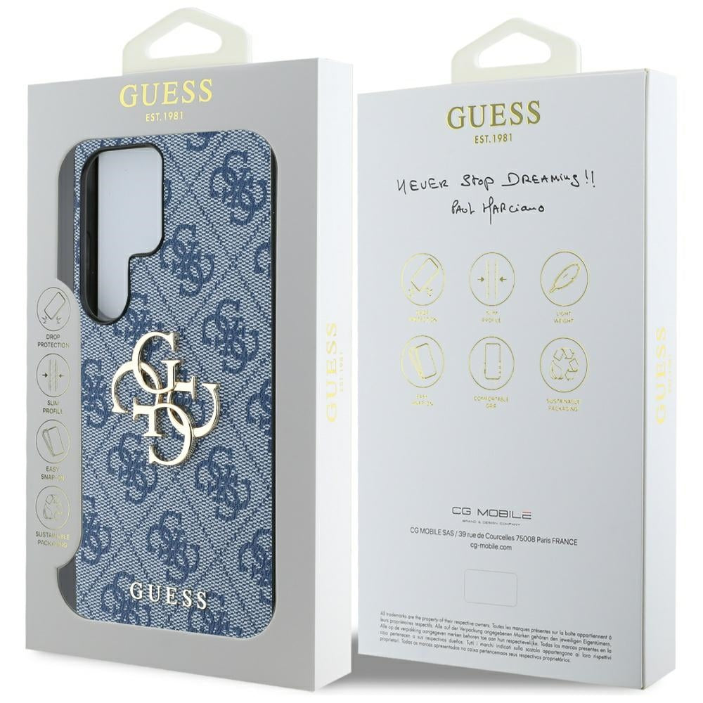 Hoes voor Samsung Galaxy S25 Ultra S938, Guess, 4G Big Logo, Blauw