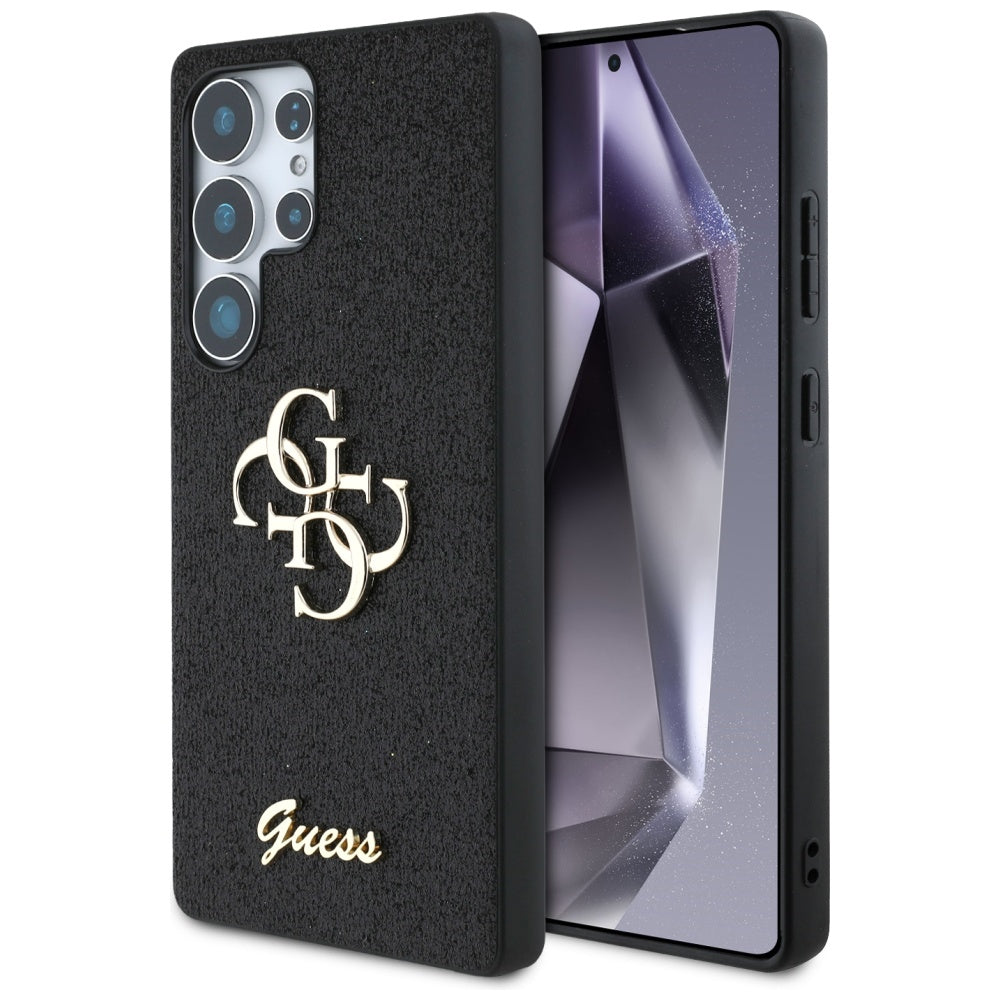 Hoes voor Samsung Galaxy S25 Ultra S938, Guess, Glitter Big 4G Script, Zwart