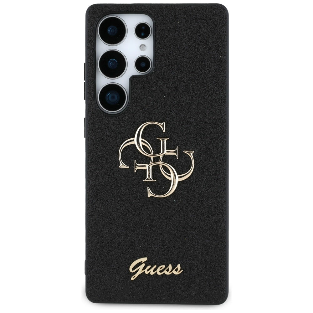 Hoes voor Samsung Galaxy S25 Ultra S938, Guess, Glitter Big 4G Script, Zwart