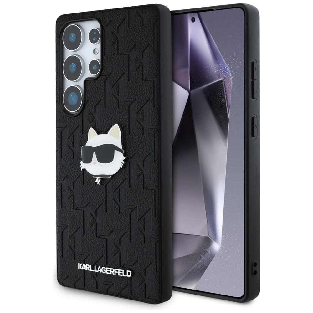 Hoes voor Samsung Galaxy S25 Ultra S938, Karl Lagerfeld, Monogram Choupette's Head, Zwart
